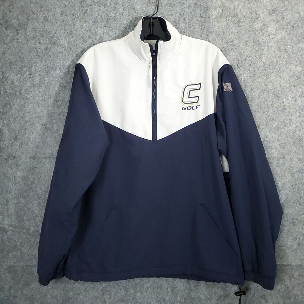 Boathouse Full Zip Jacket Mens S Canyon Golf Logo White Blue Size‎ Small USA VTG
